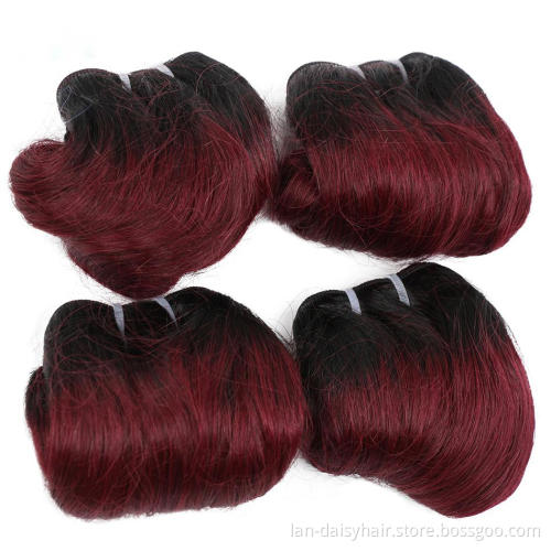 Cheap Brazilian hair Wave Bundles 6  Inches Afro- b short 4 Pieces hair weave